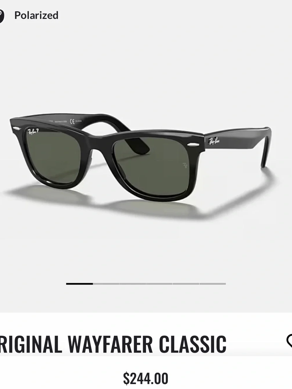 Ray-Ban Black Wayfarer Sunglasses with Green Lenses